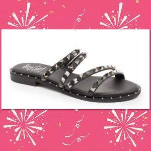 Corky’s Black Studded Beach Please Sandals